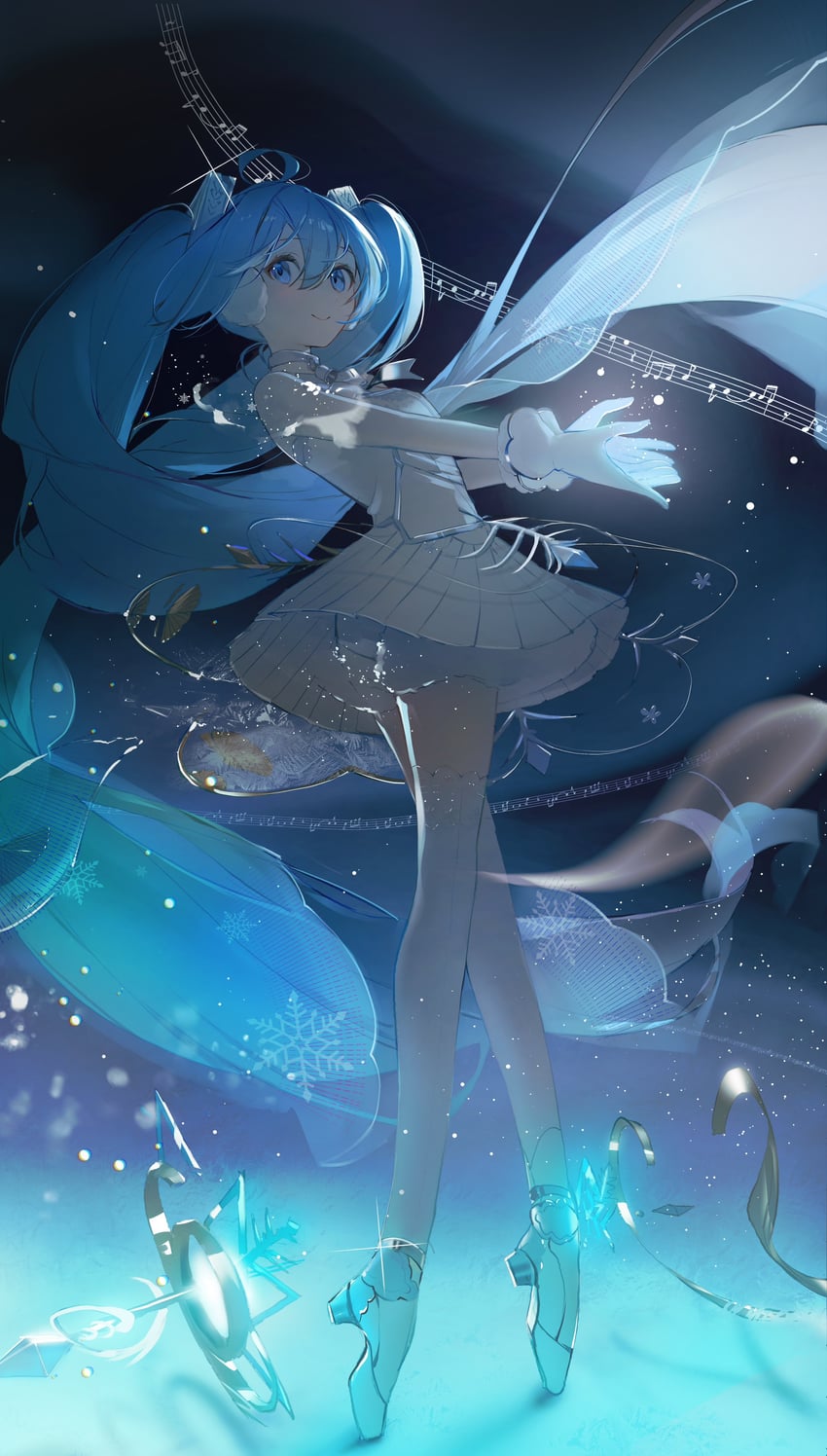 hatsune miku and gramophone miku (vocaloid and 1 more) drawn by kamatoyu