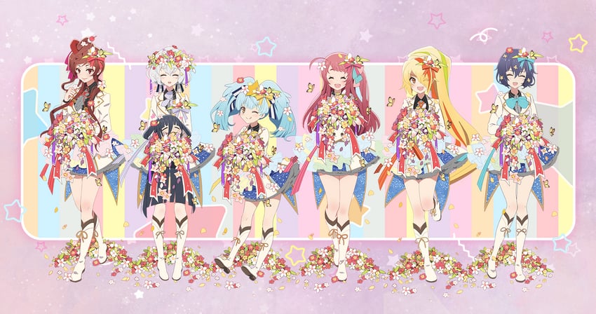 konno junko, minamoto sakura, mizuno ai, nikaidou saki, hoshikawa lily, and 2 more (zombie land saga)