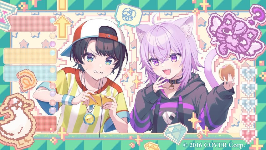 nekomata okayu, oozora subaru, subaru duck, and okanyan (hololive) drawn by nokachoco114