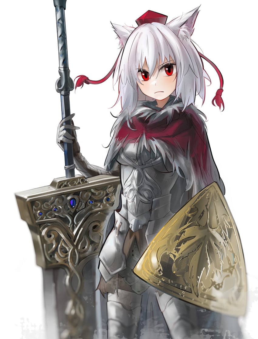 inubashiri momiji and blaidd the half-wolf (touhou and 1 more) drawn by aesur_a