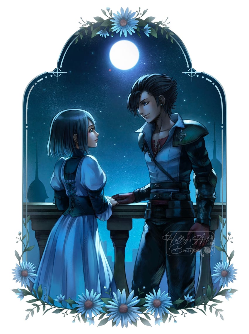 clive rosfield and jill warrick (final fantasy and 1 more) drawn by hollypolllyy