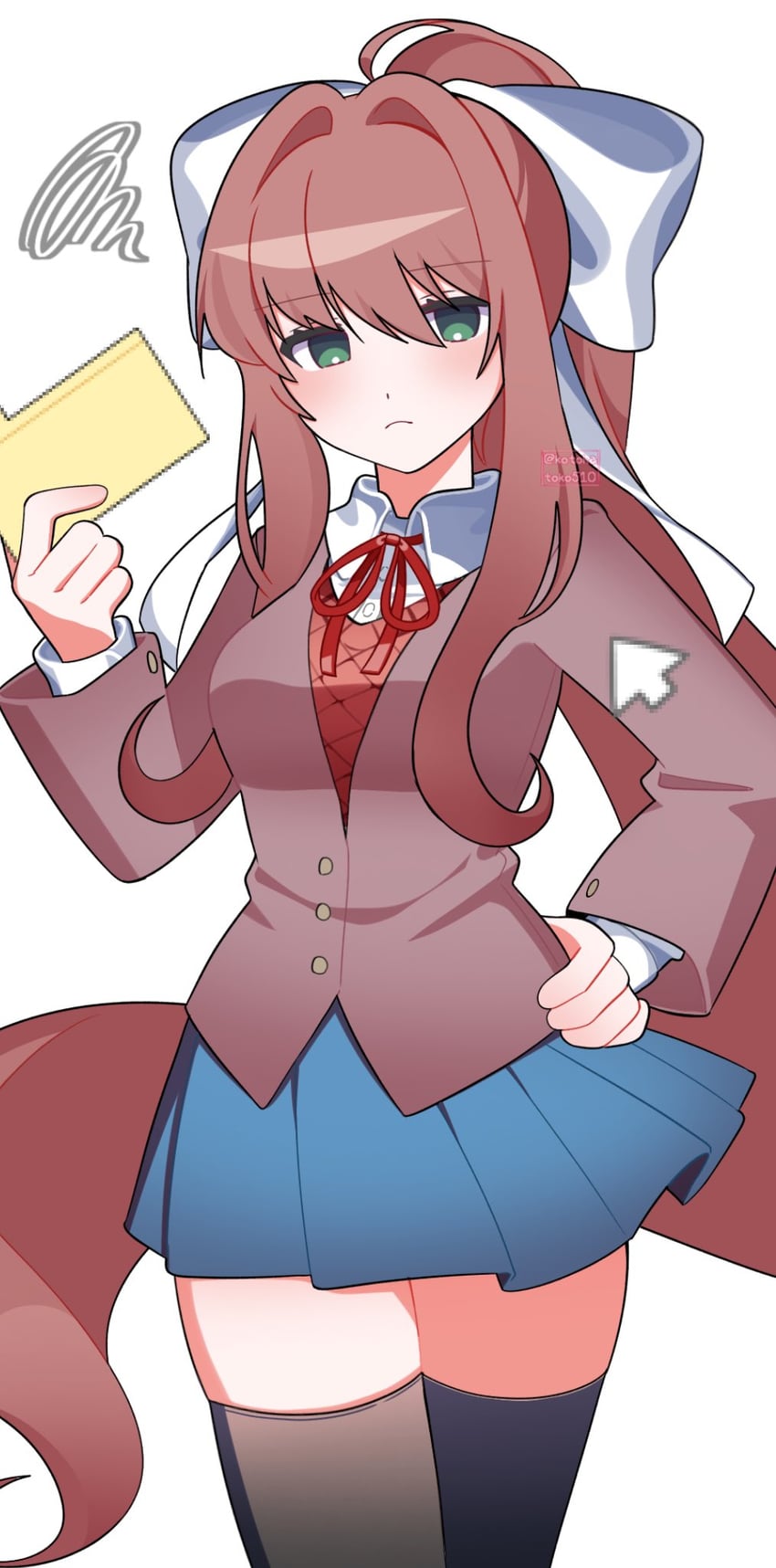 monika (doki doki literature club) drawn by kotohatoko510