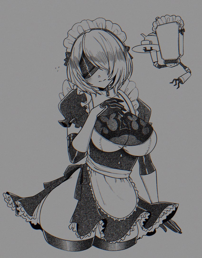 2b and pod (nier and 1 more) drawn by crystalsugarstars