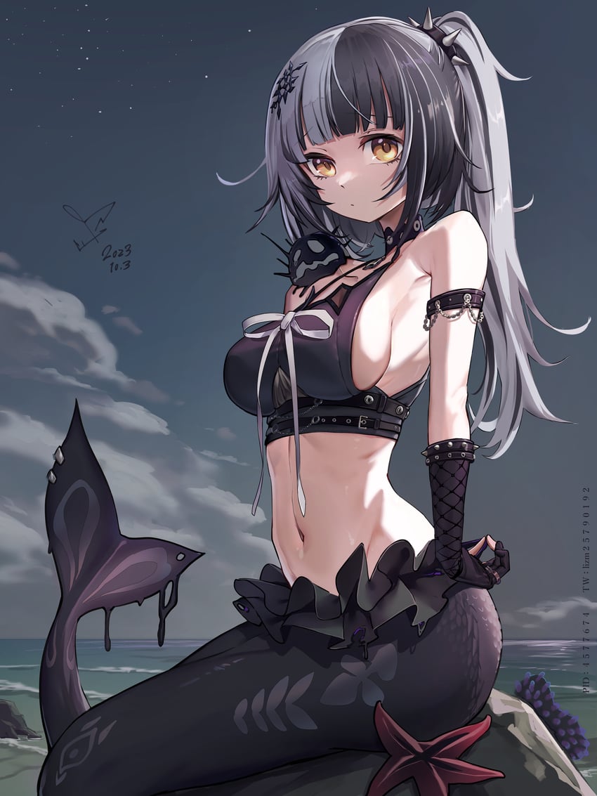 shiori novella and yorick (hololive and 1 more) drawn by qiaogun_damodao