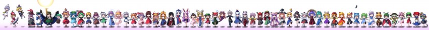 hakurei reimu, kirisame marisa, remilia scarlet, flandre scarlet, izayoi sakuya, and 53 more (touhou and 1 more) drawn by tdk