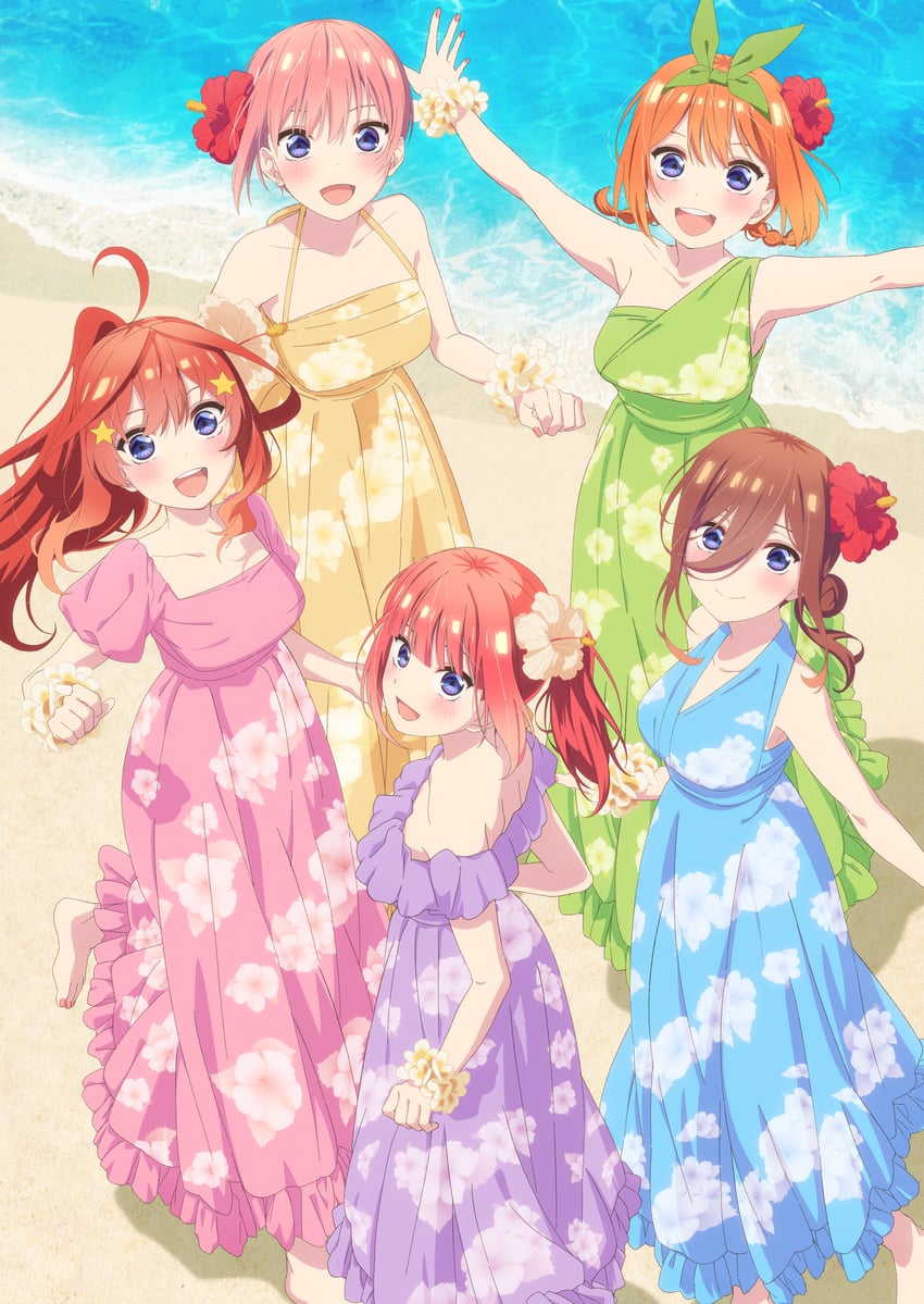 nakano nino, nakano miku, nakano yotsuba, nakano ichika, and nakano itsuki (go-toubun no hanayome and 1 more)
