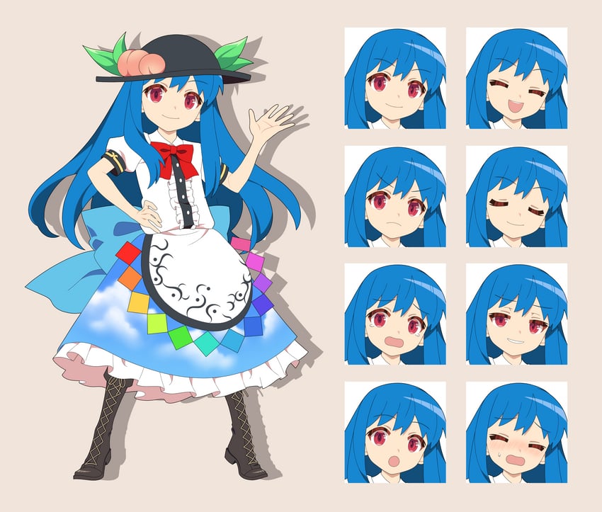 hinanawi tenshi (touhou) drawn by 4rion