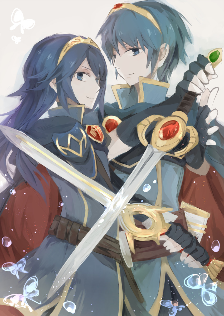 lucina and marth (fire emblem and 3 more) drawn by mochisiku
