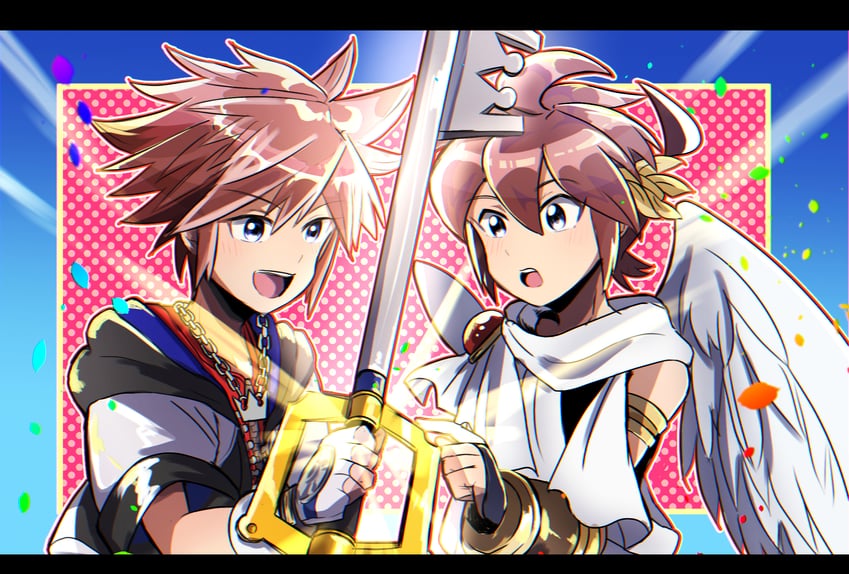 pit and sora (super smash bros. and 3 more) drawn by rune_(ruupokesmash54)
