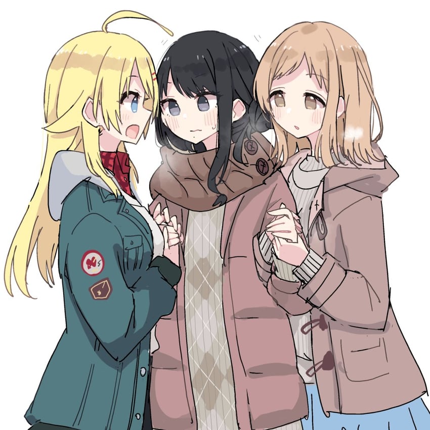 hachimiya meguru, sakuragi mano, and kazano hiori (idolmaster and 1 more) drawn by shiroshi_(denpa_eshidan)