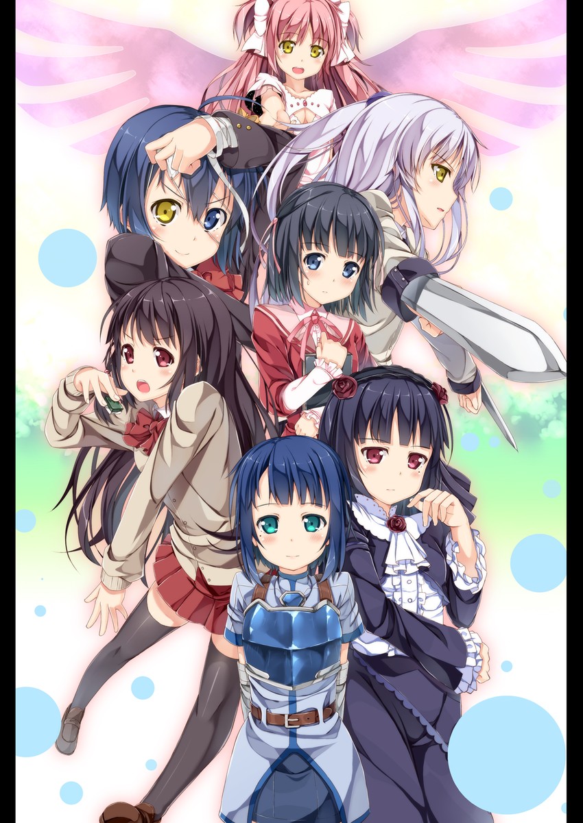 kaname madoka, ultimate madoka, gokou ruri, tachibana kanade, takanashi rikka, and 4 more (mahou shoujo madoka magica and 7 more) drawn by yuuri_nayuta