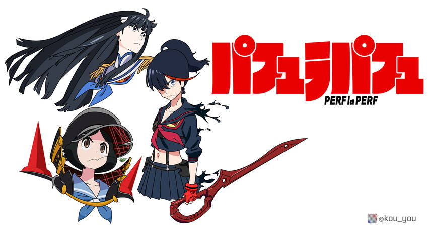 matoi ryuuko, senketsu, kiryuuin satsuki, mankanshoku mako, junketsu, and 3 more (kill la kill and 1 more) drawn by kou_you