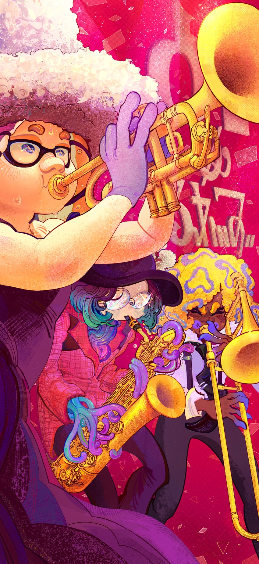 tao blu, yoko, and tosh (splatoon and 1 more) drawn by mx_iko
