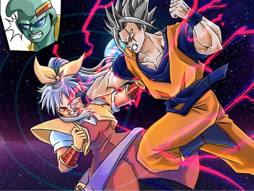 son gohan, watatsuki no yorihime, and baby (touhou and 2 more)