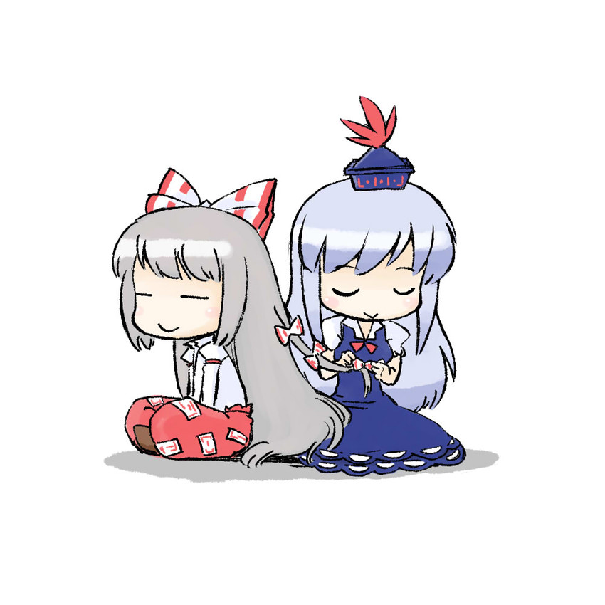 fujiwara no mokou and kamishirasawa keine (touhou) drawn by rif