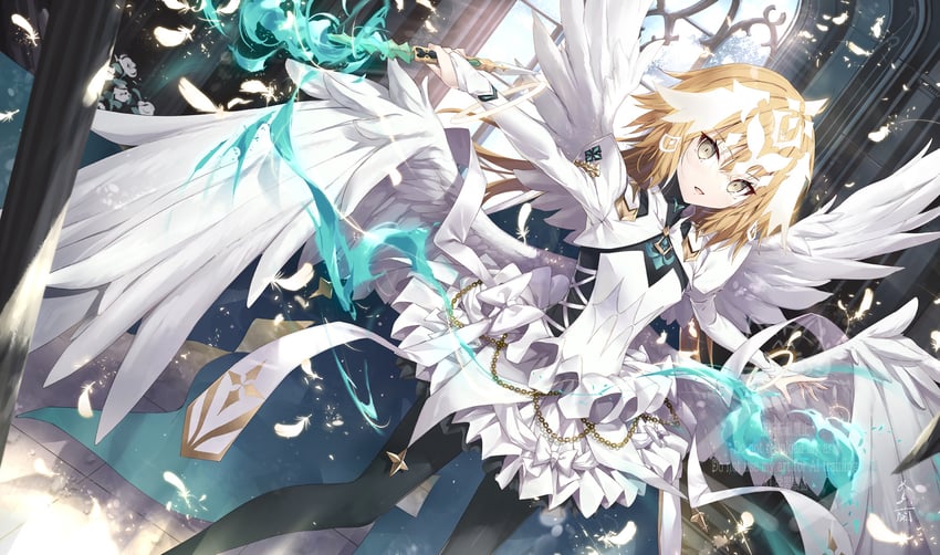jeanne d'arc and metatron jeanne (fate and 1 more) drawn by gabiran