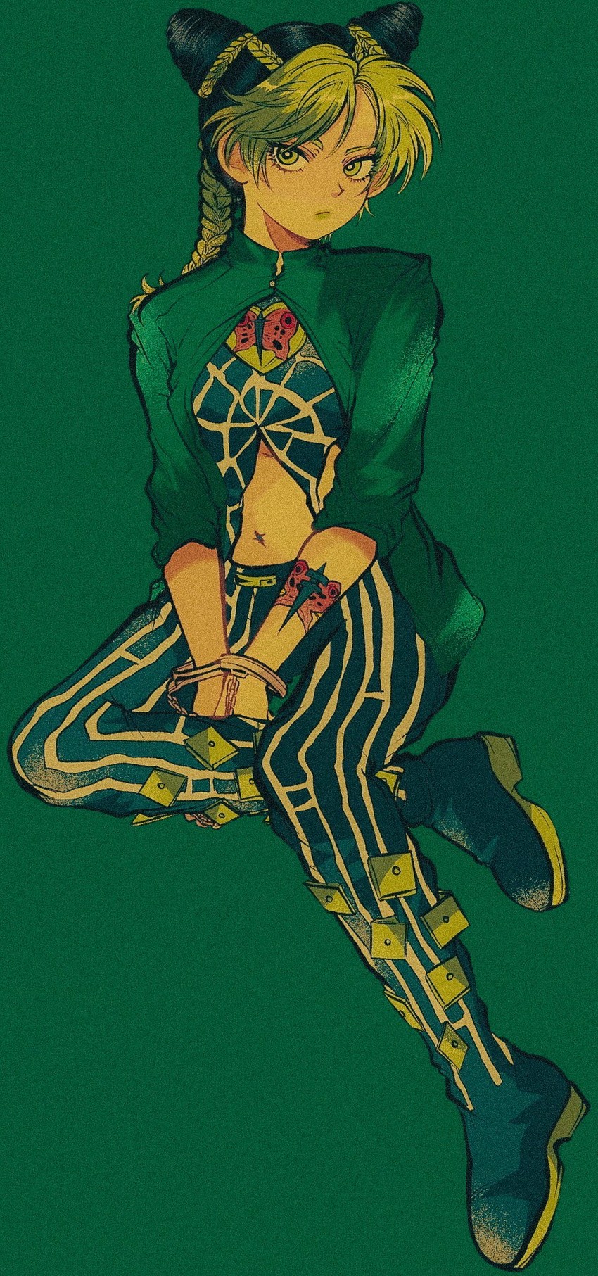 kujo jolyne (jojo no kimyou na bouken and 1 more) drawn by pikurusu