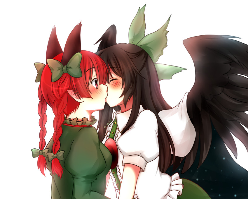 kaenbyou rin and reiuji utsuho (touhou) drawn by hanakoori and isaki_(gomi)