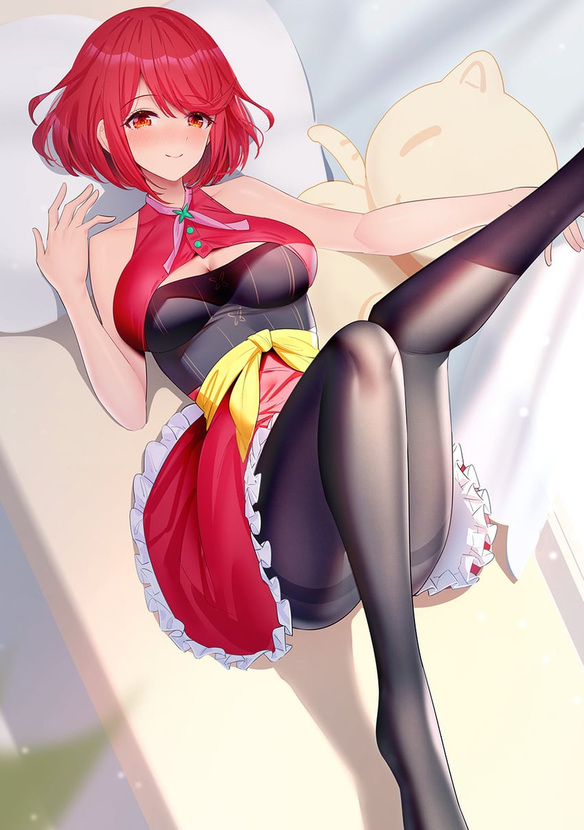 pyra (xenoblade chronicles and 1 more) drawn by ririko_(zhuoyandesailaer)