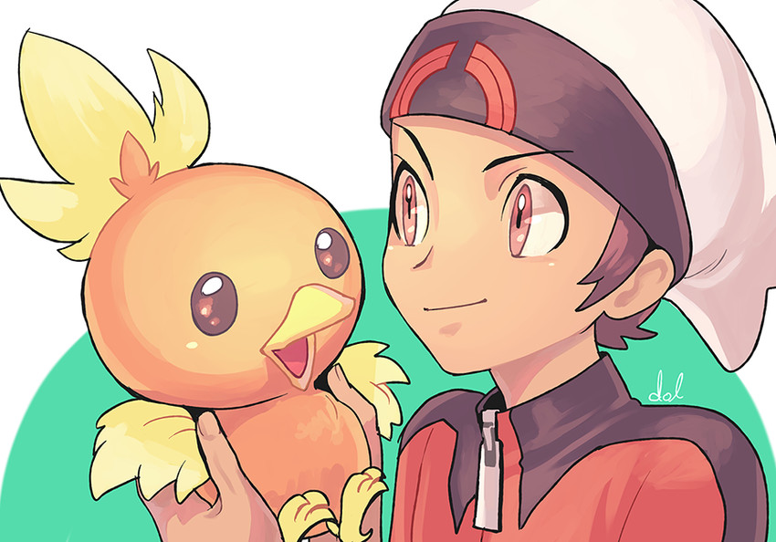 brendan and torchic (pokemon and 1 more) drawn by dolustoy