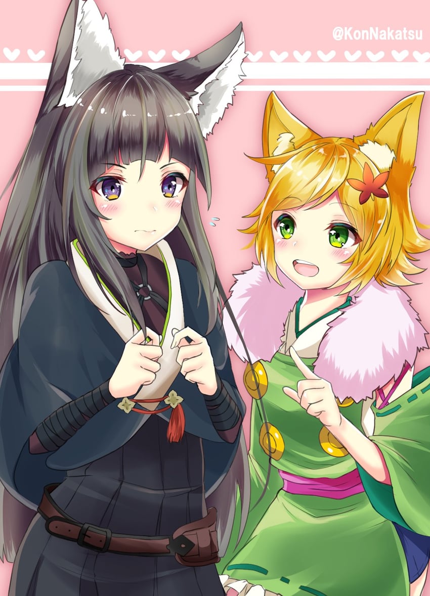 kitsunegasaki tametsugu and kogitsunemaru (tenka hyakken) drawn by nakatsu_kon