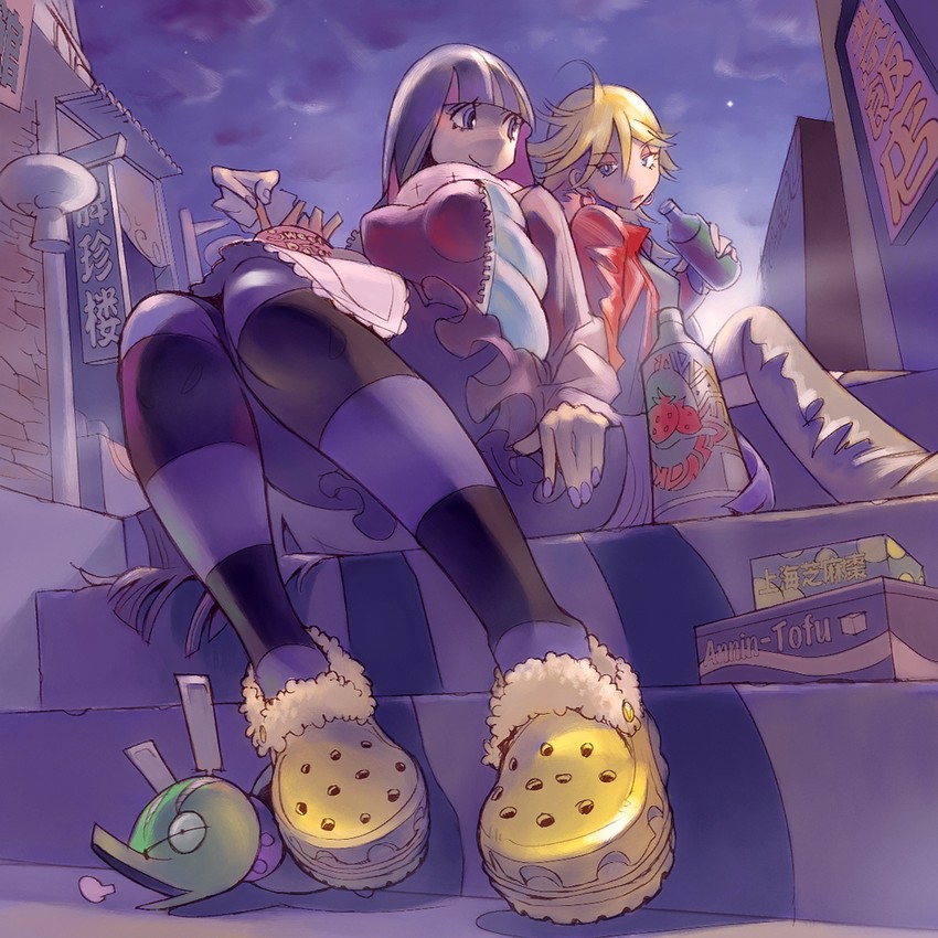 stocking, panty, and chuck (panty & stocking with garterbelt) drawn by pomodorosa