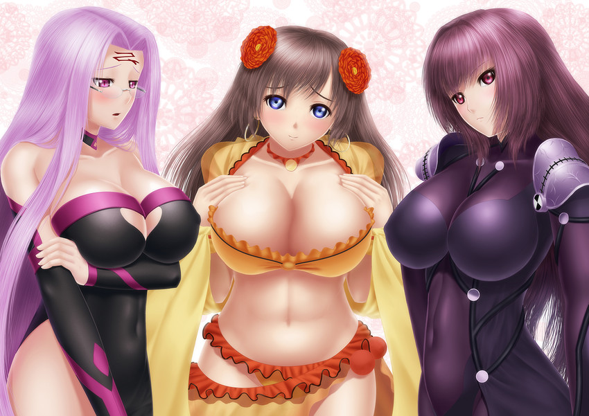 scathach, medusa, and mata hari (fate and 2 more) drawn by masatoki