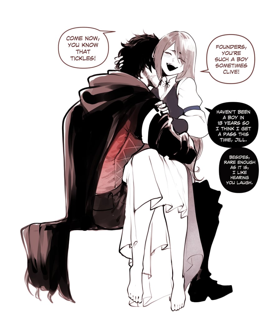 clive rosfield and jill warrick (final fantasy and 1 more) drawn by nyantcha