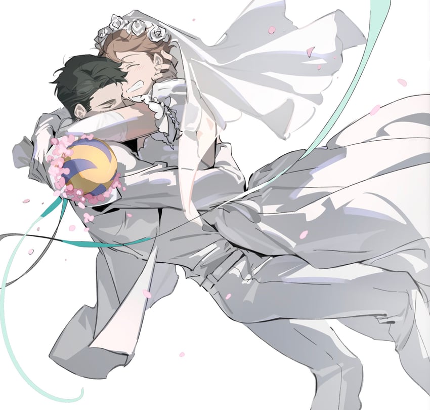 oikawa tooru and ushijima wakatoshi (haikyuu!!) drawn by fandangyu
