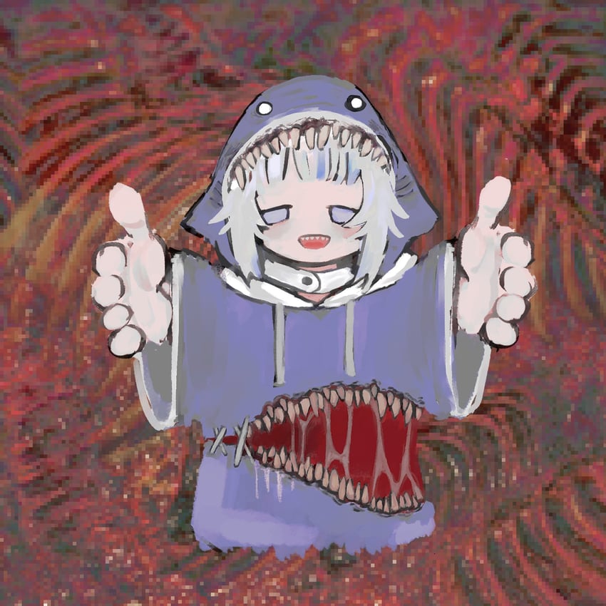 gawr gura (hololive and 1 more) drawn by yoruseh