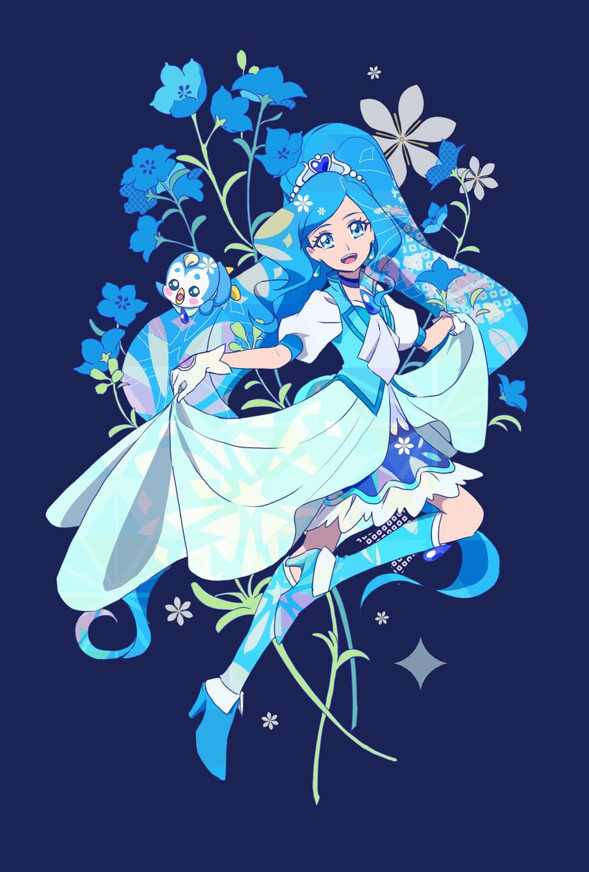 sawaizumi chiyu, cure fontaine, and pegitan (precure and 1 more) drawn by strawberrylove2525