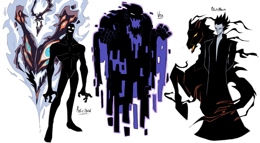 antispiral, grand zamboa, pitch black, and vox (tengen toppa gurren lagann and 4 more) drawn by cyberlord1109