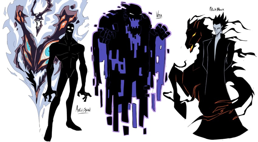 antispiral, vox, and pitch black (tengen toppa gurren lagann and 4 more) drawn by cyberlord1109