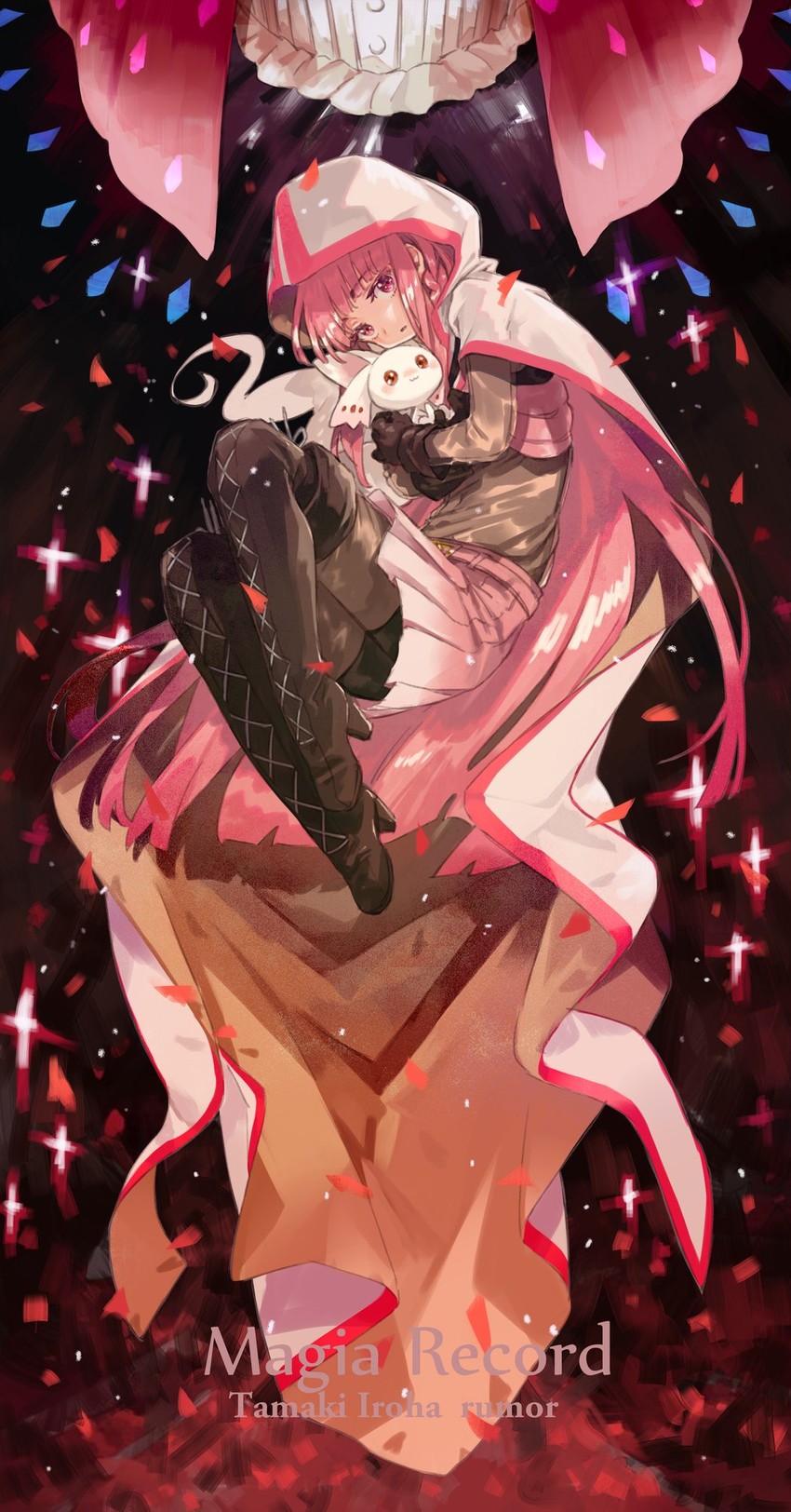 tamaki iroha, small kyubey, and giovanna (mahou shoujo madoka magica and 1 more) drawn by amana_(pocketkey)