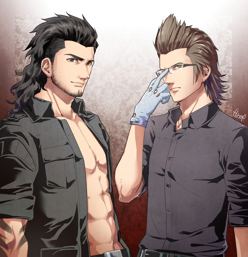 gladiolus amicitia and ignis scientia (final fantasy and 1 more) drawn by hinoe_(dd_works)