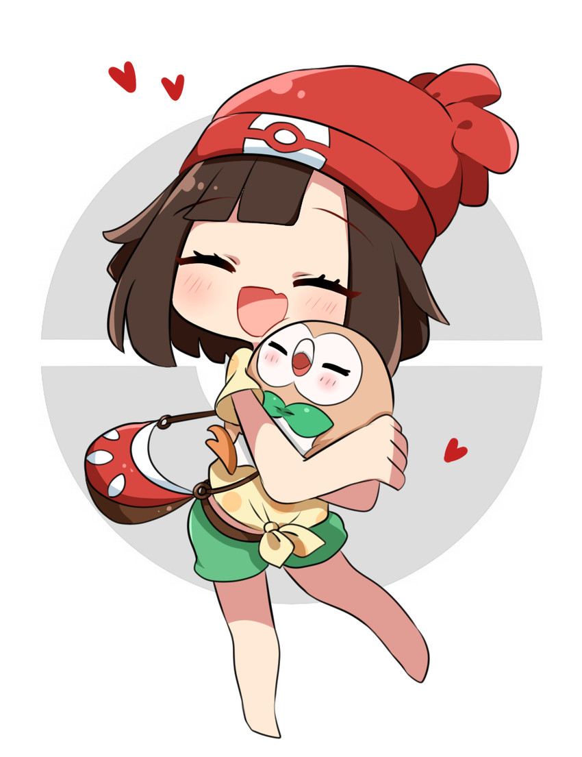 selene and rowlet (pokemon and 1 more) drawn by surumesan