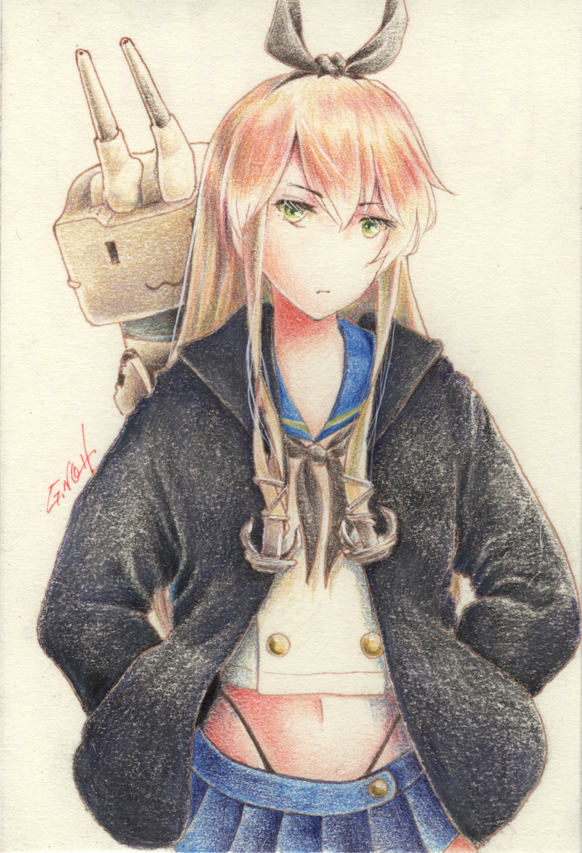 shimakaze and rensouhou-chan (kantai collection) drawn by tesun_(g_noh)