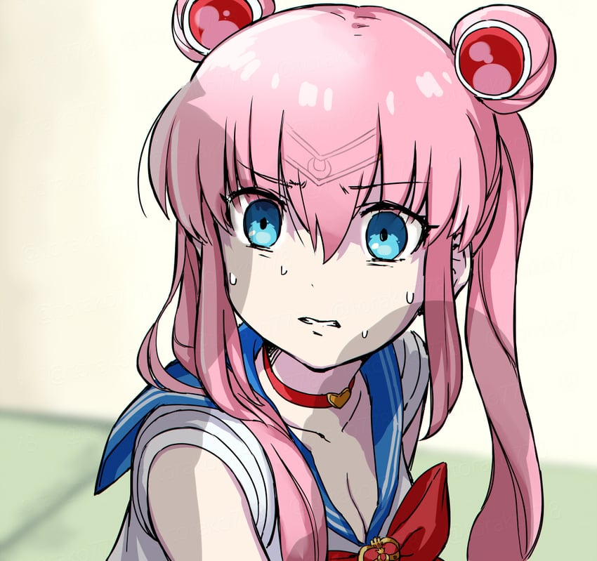 gotoh hitori and sailor moon (bocchi the rock! and 2 more) drawn by torako_(toramaru)