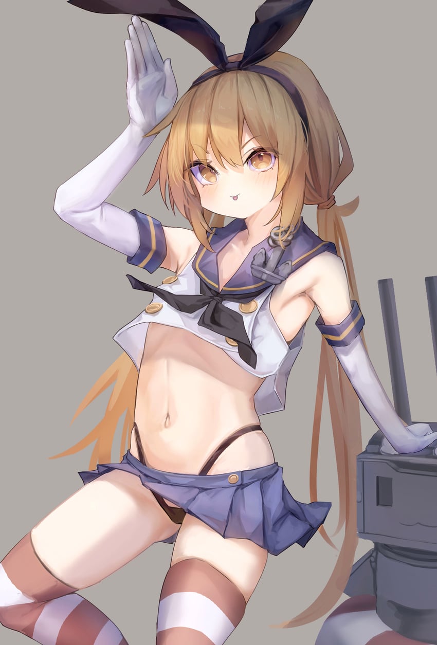 shimakaze, rensouhou-chan, and satsuki (kantai collection) drawn by logiclr