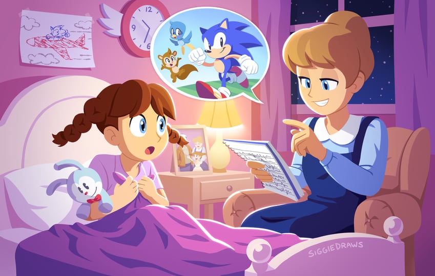 sonic the hedgehog, classic sonic, flicky, and ricky (sonic and 1 more) drawn by siggiedraws