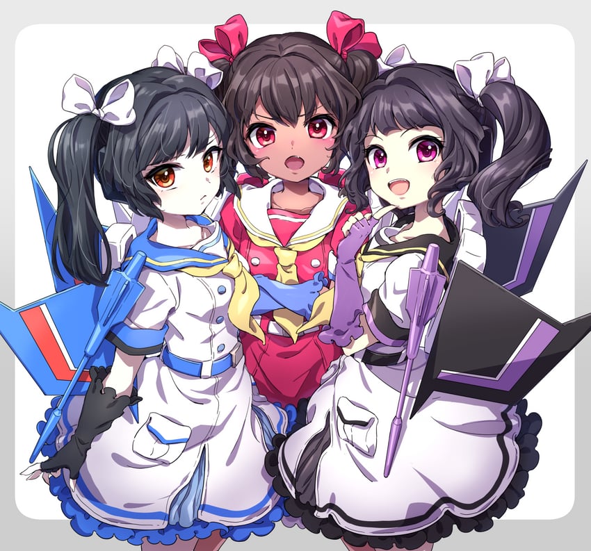 starscream, thundercracker, and skywarp (transformers) drawn by aoi_rena