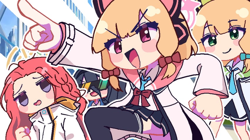 aris, momoi, midori, and yuzu (blue archive) drawn by dotebox