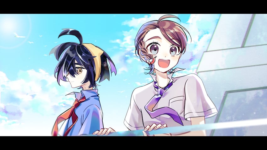 kieran, juliana, and wingull (pokemon and 1 more) drawn by xiaxiania
