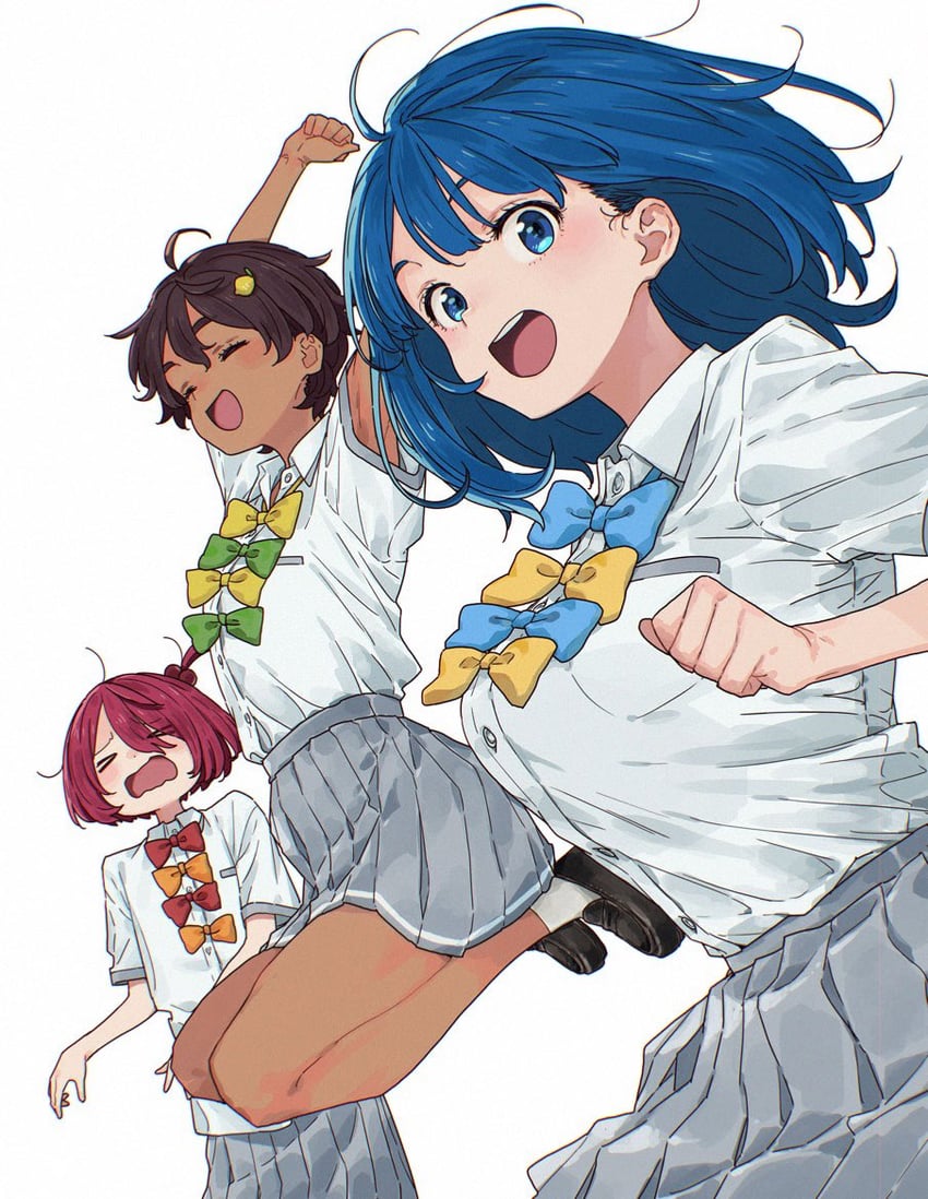 yanami anna, yakishio lemon, and komari chika (make heroine ga oo sugiru!) drawn by imigimuru