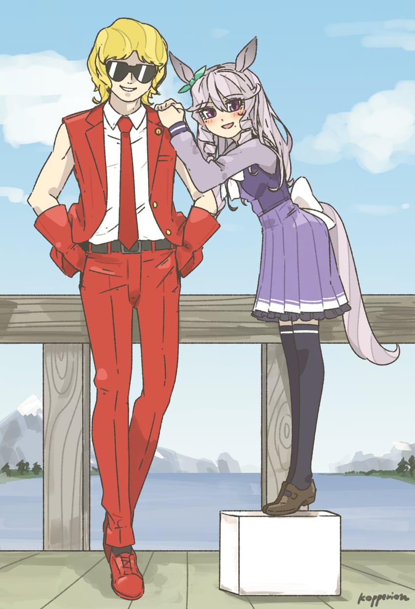 char aznable, quattro bajeena, mejiro family matriarch, and sakakibara yoshiko (umamusume and 2 more) drawn by kopperion