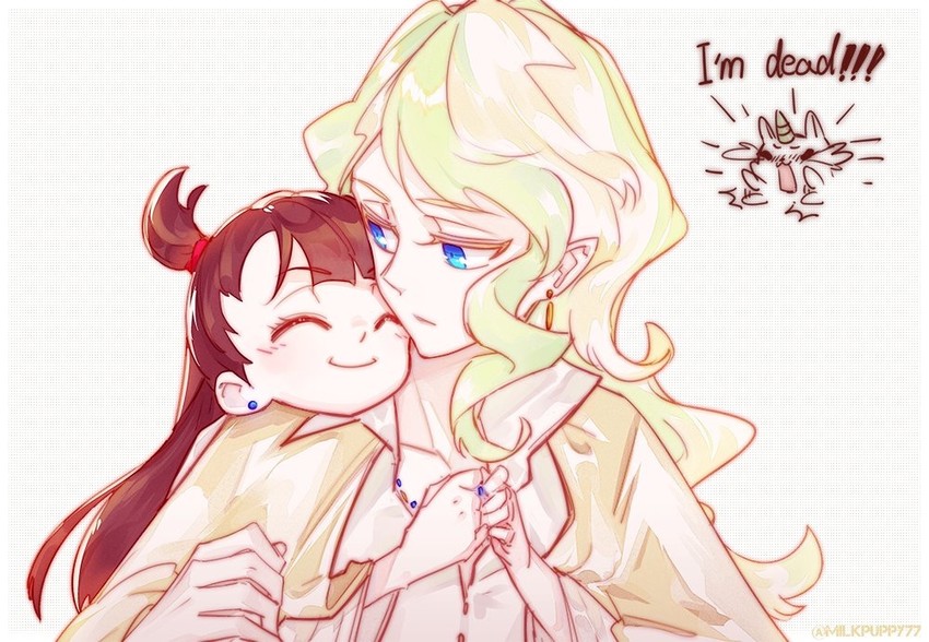 kagari atsuko and diana cavendish (little witch academia) drawn by milk_puppy