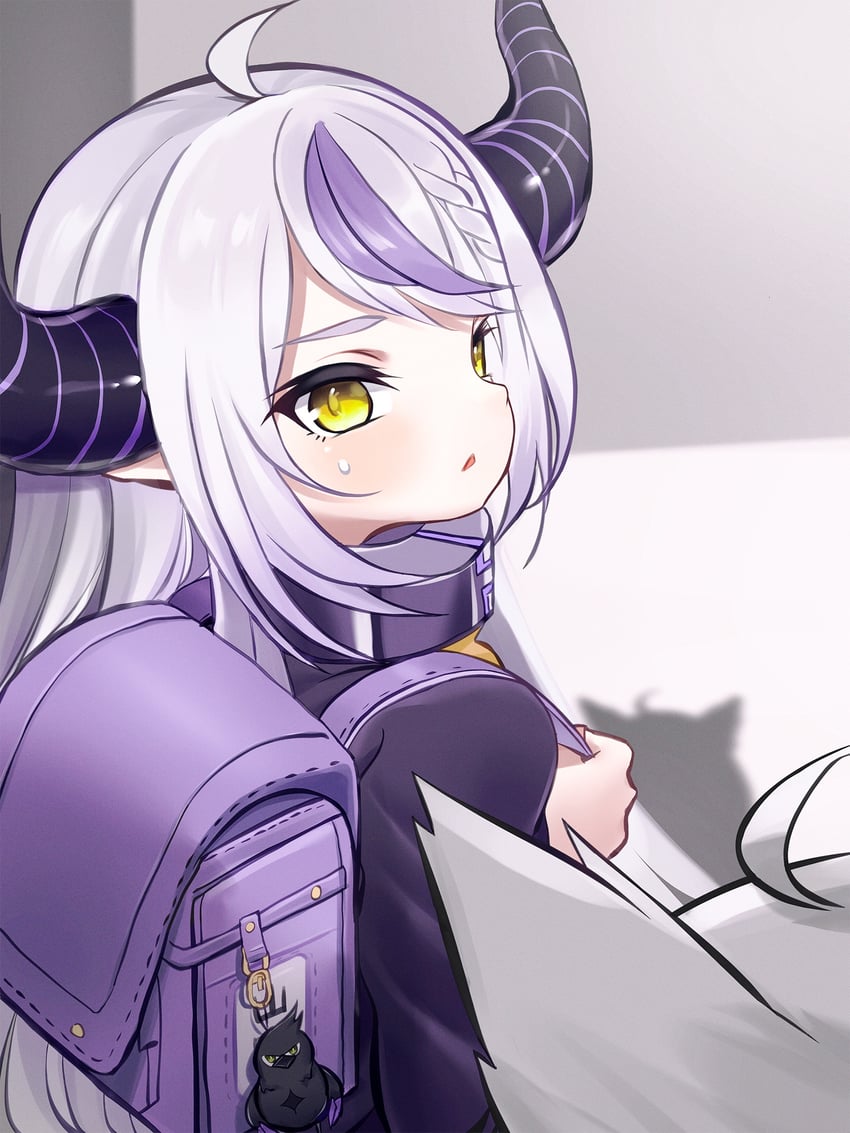 shirakami fubuki, la+ darknesss, and crow (hololive) drawn by hiroikara_(smhong04)