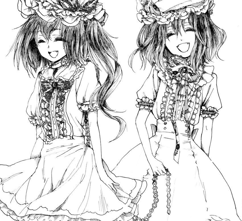 remilia scarlet and flandre scarlet (touhou) drawn by mari-mizuki