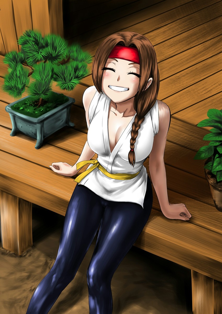 yuri sakazaki (the king of fighters and 1 more) drawn by libai
