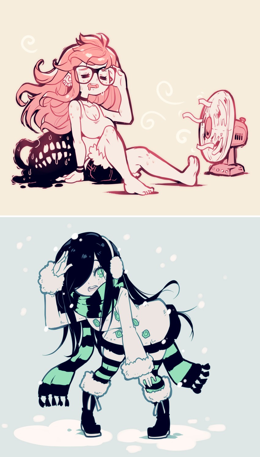 aria wintermint and kaz asteri (negative frames) drawn by parororo